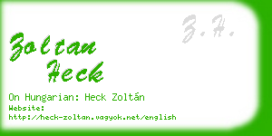 zoltan heck business card